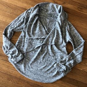 Athleta Haven ll Wrap Heather Gray Open Front Size Large